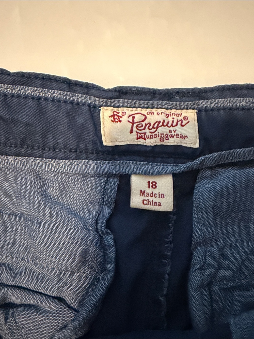 Original Penguin Light Blue Button-Up  navy pants